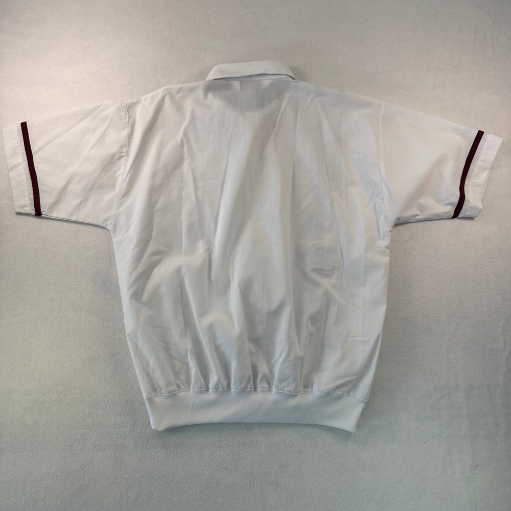 Classics by Palmland Mens Large White Banded Bottom Polo Shirt Retro Colorblock - Picture 5 of 5